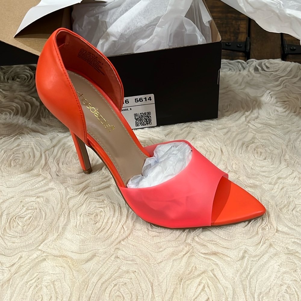 Juliette mandarin orange pumps size 8 by Justfab